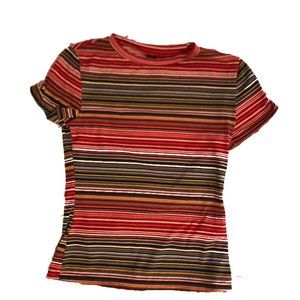 Shein Coloful Striped Fitted Tshirt
